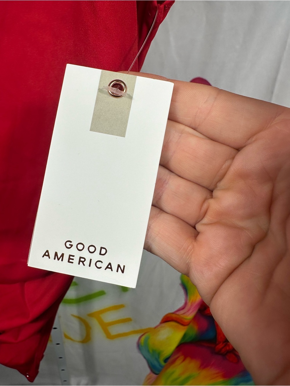 p252. Good American- Red Sleeveless Bodysuit - Picture 2 of 5